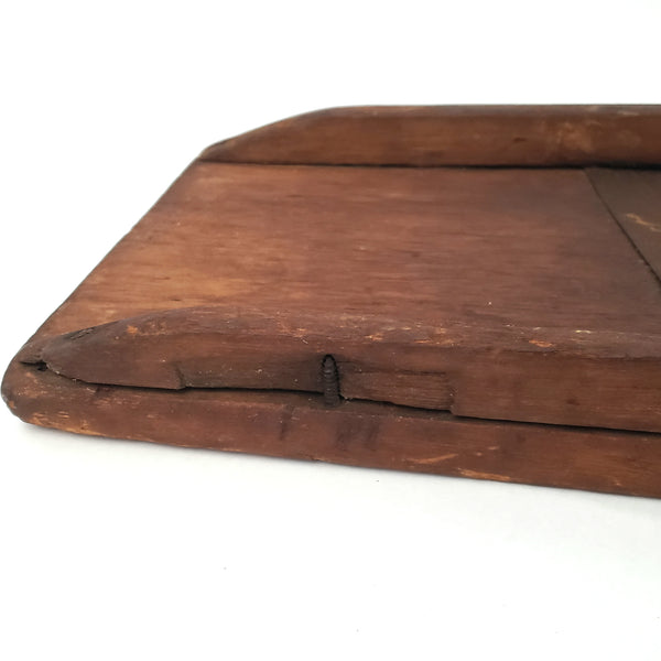 Primitive Pennsylvania Dutch Wooden Slaw Board Cabbage Cutter Carved Heart Handle