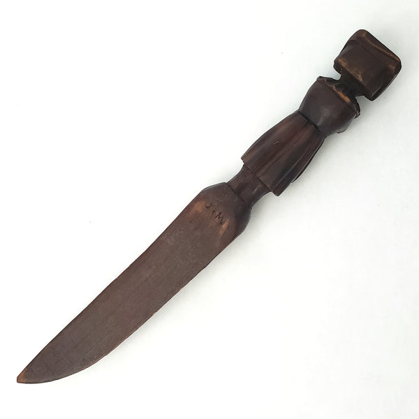 Hand Carved Wooden Letter Opener Figural Handle
