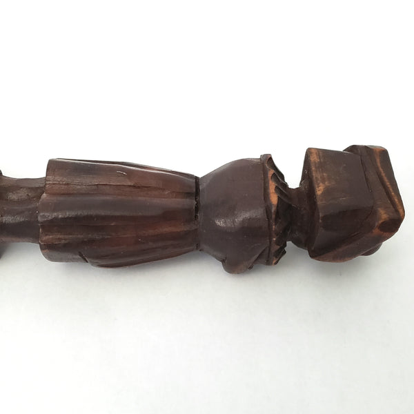 Hand Carved Wooden Letter Opener Figural Handle