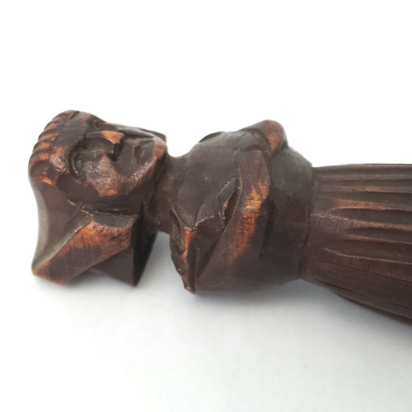 Hand Carved Wooden Letter Opener Figural Handle