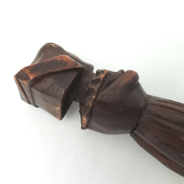 Hand Carved Wooden Letter Opener Figural Handle