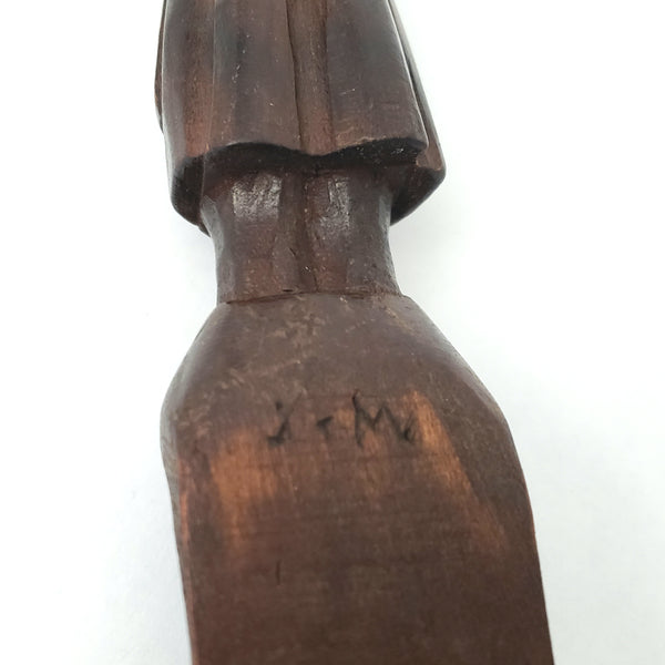 Hand Carved Wooden Letter Opener Figural Handle