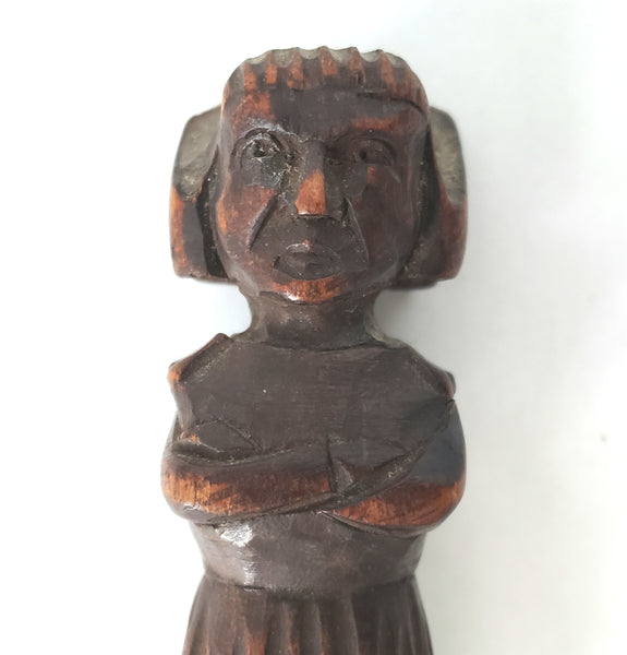 Hand Carved Wooden Letter Opener Figural Handle