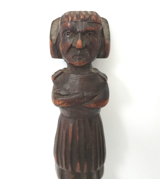 Hand Carved Wooden Letter Opener Figural Handle