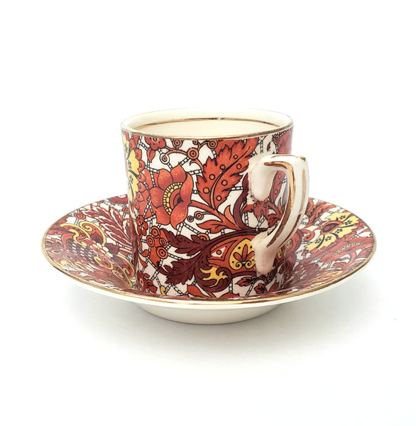Vintage Alfred Meakin Demitasse Cup & Saucer Set Paisley England