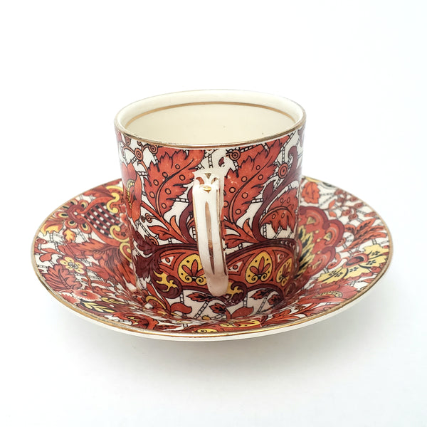 Vintage Alfred Meakin Demitasse Cup & Saucer Set Paisley England