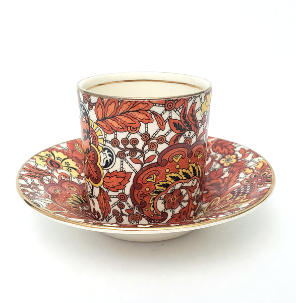 Vintage Alfred Meakin Demitasse Cup & Saucer Set Paisley England