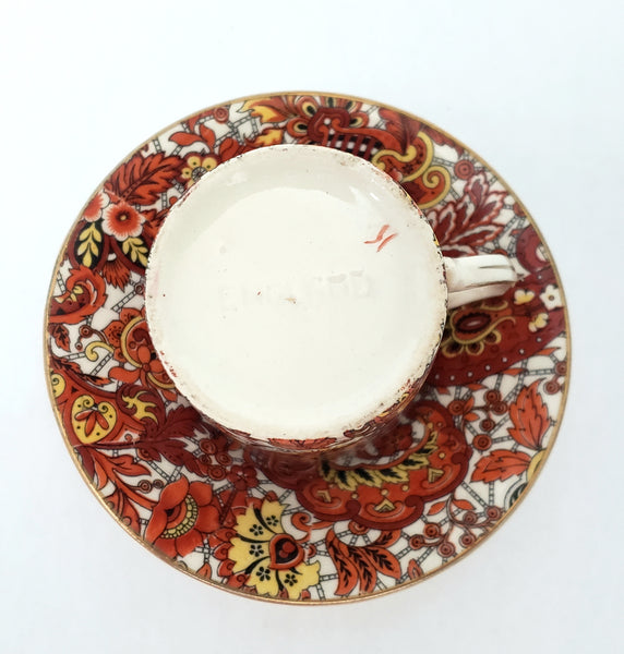 Vintage Alfred Meakin Demitasse Cup & Saucer Set Paisley England