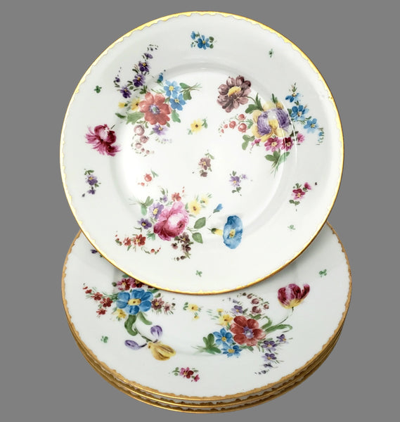 Antique Luncheon Plates Floral Gold Rim by Hutschenreuther Selb Bavaria