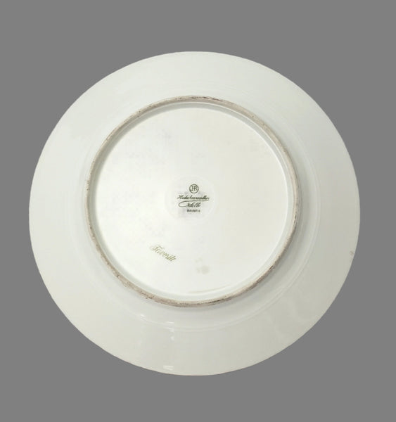 Antique Hand-Painted Luncheon Plates Floral Set of 4 by Hutschenreuther Selb Bavaria