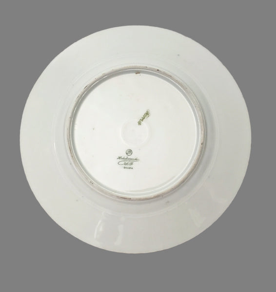 Antique Hand-Painted Luncheon Plates Floral Set of 4 by Hutschenreuther Selb Bavaria