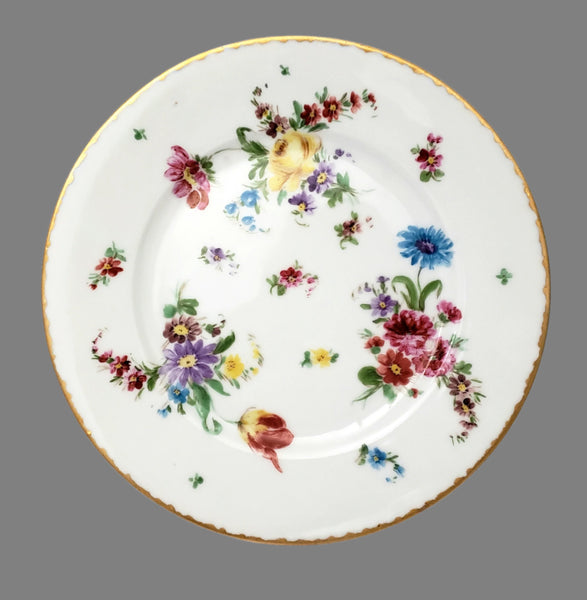 Antique Hand-Painted Luncheon Plates Floral Set of 4 by Hutschenreuther Selb Bavaria