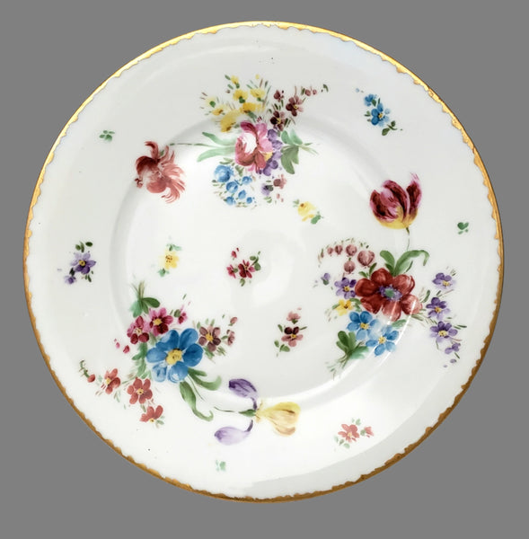 Antique Hand-Painted Luncheon Plates Floral Set of 4 by Hutschenreuther Selb Bavaria