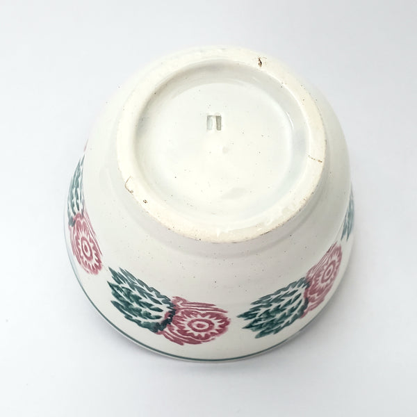 Antique Stick Spatter Handless Cup and Saucer Red & Green