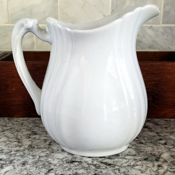 Antique White Ironstone Pitcher 7" by Johnson Brothers England