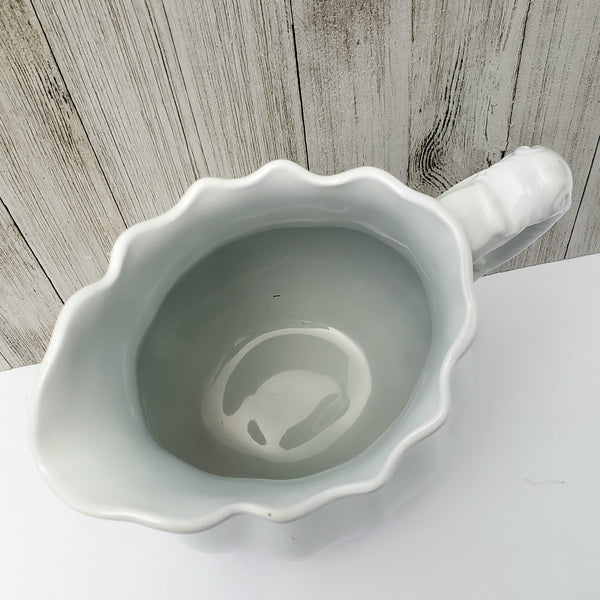 Antique White Ironstone Pitcher 9"  Ribbed 3 Quarts by Johnson Brothers England