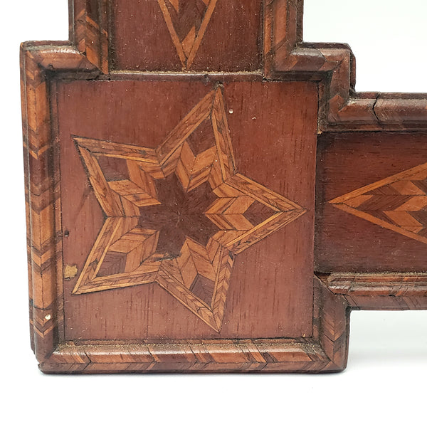 Large Antique Art Deco Wooden Inlay Picture Frame No Glass 26 1/2" x 8 1/2"