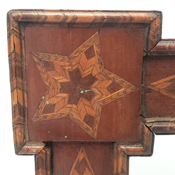 Large Antique Art Deco Wooden Inlay Picture Frame No Glass 26 1/2" x 8 1/2"