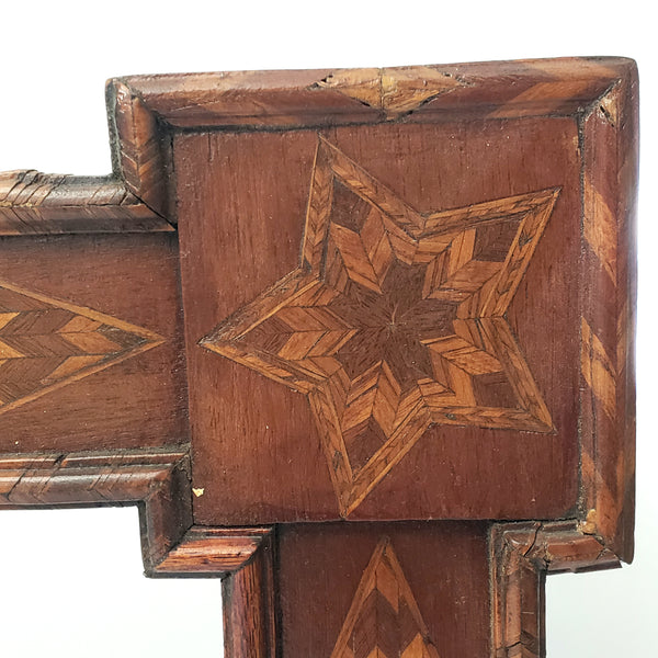 Large Antique Art Deco Wooden Inlay Picture Frame No Glass 26 1/2" x 8 1/2"