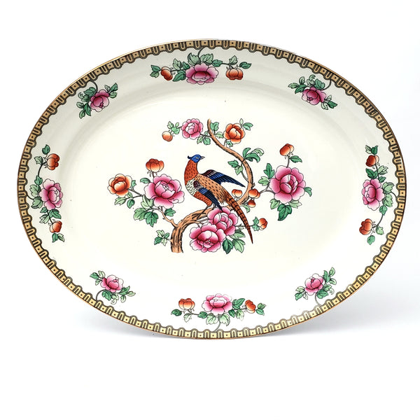 Large 18" Oval Platter "Pheasant" by F. Winkle & Co. England Whieldon Ware