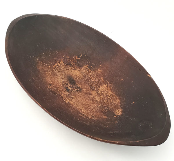 Large Antique Oval Wooden Trencher Dough Bowl 22 inch