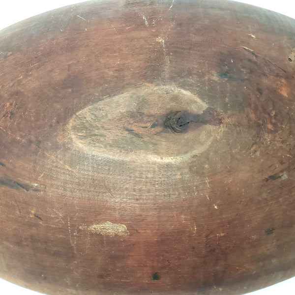 Large Antique Oval Wooden Trencher Dough Bowl 22 inch
