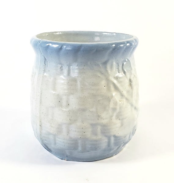 Antique Blue & White Salt Glazed Stoneware Jar "Raisins" No Lid
