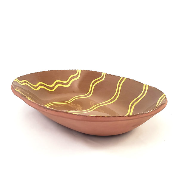 Lester Breininger Slipware Redware Loaf Dish 14" Dated 1996 Robesonia, PA