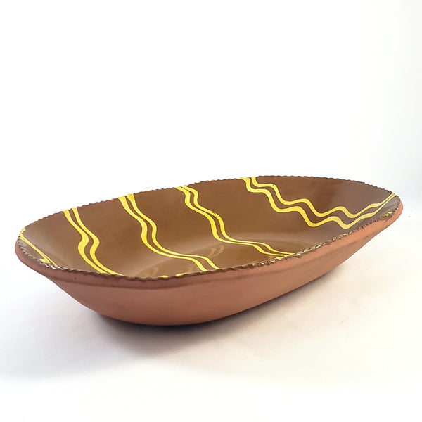 Lester Breininger Slipware Redware Loaf Dish 14" Dated 1996 Robesonia, PA
