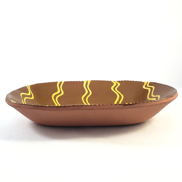 Lester Breininger Slipware Redware Loaf Dish 14" Dated 1996 Robesonia, PA