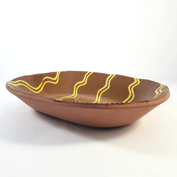 Lester Breininger Slipware Redware Loaf Dish 14" Dated 1996 Robesonia, PA