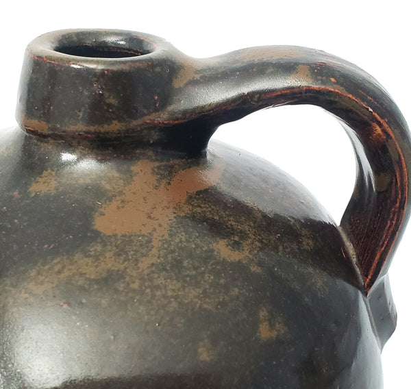 Antique Brown Glazed Stoneware One Gallon Jug