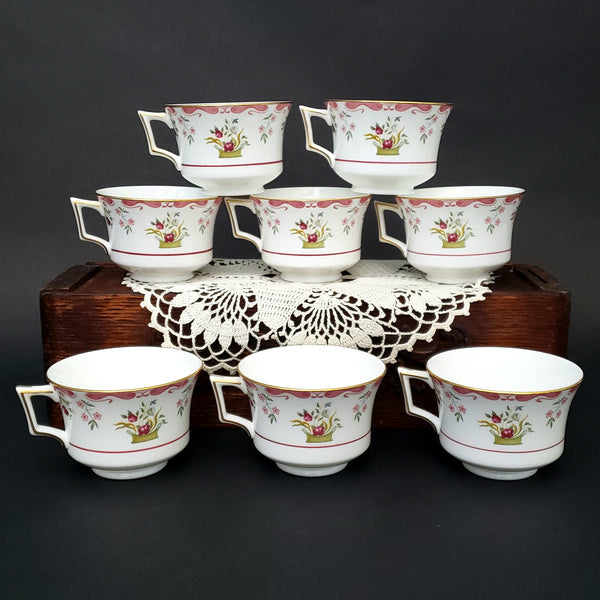 Wedgwood BIANCA Tea Cups Bone China Set of 8 England Williamsburg Mark