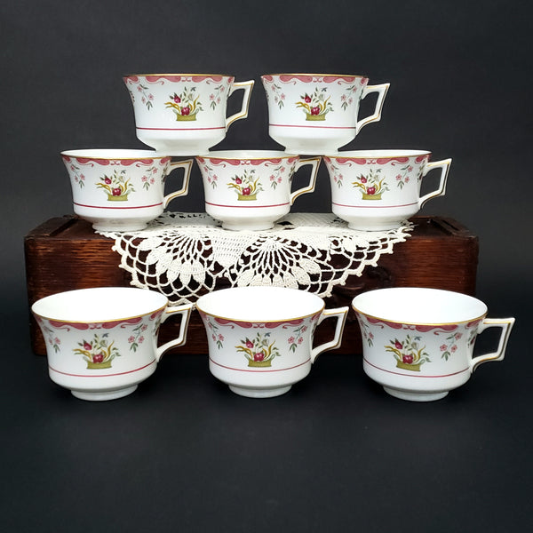 Wedgwood BIANCA Tea Cups Bone China Set of 8 England Williamsburg Mark