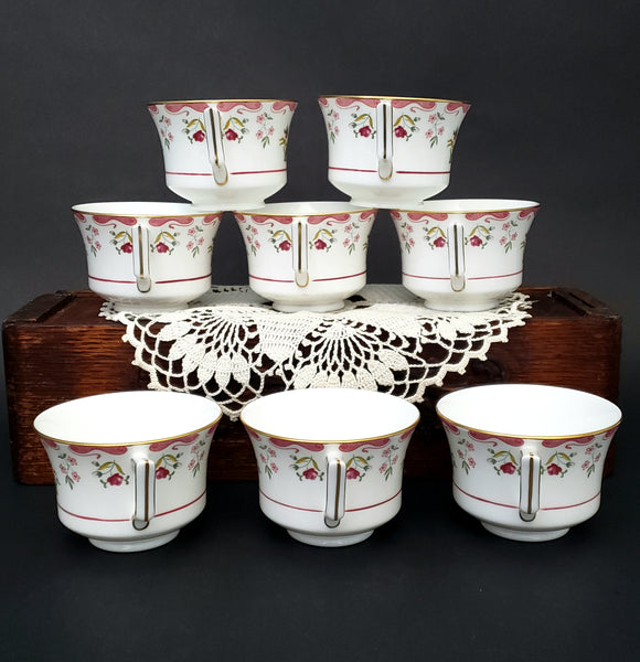 Wedgwood BIANCA Tea Cups Bone China Set of 8 England Williamsburg Mark