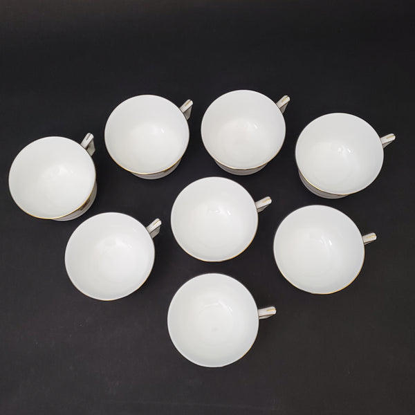 Wedgwood BIANCA Tea Cups Bone China Set of 8 England Williamsburg Mark