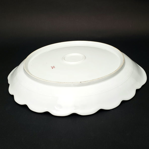 Antique Theodore Haviland Porcelain Serving Platter Pink Rose Swag Limoges, France