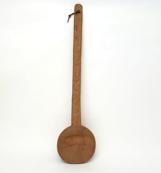 Vintage Carved Wooden Long Handled Ladle Dipper 23 inches