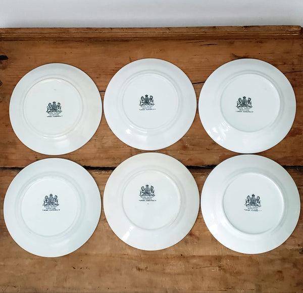 Antique White Ironstone Salad Plates Set of 6 Wheat CERES Shape Turner, Goddard & Co. England