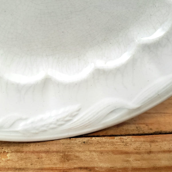 Antique White Ironstone Salad Plates Set of 6 Wheat CERES Shape Turner, Goddard & Co. England
