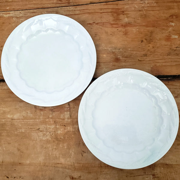 Antique White Ironstone Salad Plates Set of 6 Wheat CERES Shape Turner, Goddard & Co. England