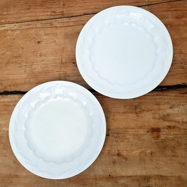 Antique White Ironstone Salad Plates Set of 6 Wheat CERES Shape Turner, Goddard & Co. England