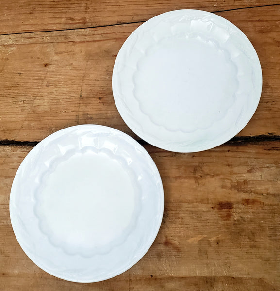 Antique White Ironstone Salad Plates Set of 6 Wheat CERES Shape Turner, Goddard & Co. England