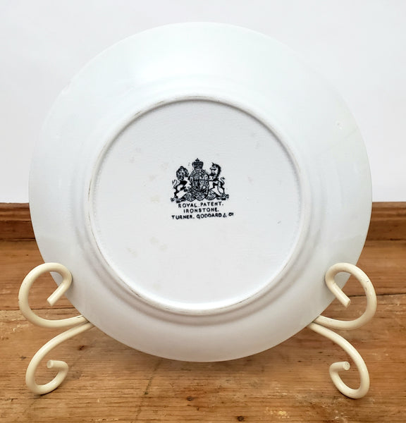 Antique White Ironstone Salad Plates Set of 6 Wheat CERES Shape Turner, Goddard & Co. England