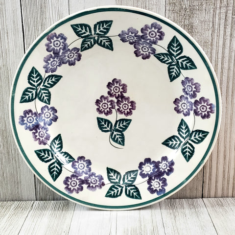 Stick Spatterware Sponged 8 5/8" Plate Purple Flowers Green Leaves