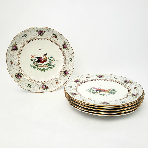 Antique Hand Painted Plates Set of 6 Made for Tiffany NY by Booths Ltd Staffordshire