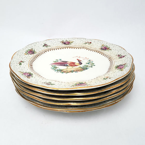 Antique Hand Painted Plates Set of 6 Made for Tiffany NY by Booths Ltd England