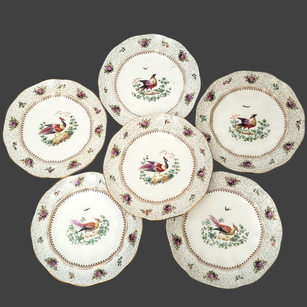 Antique Hand Painted Plates Set of 6 Made for Tiffany NY by Booths Ltd England