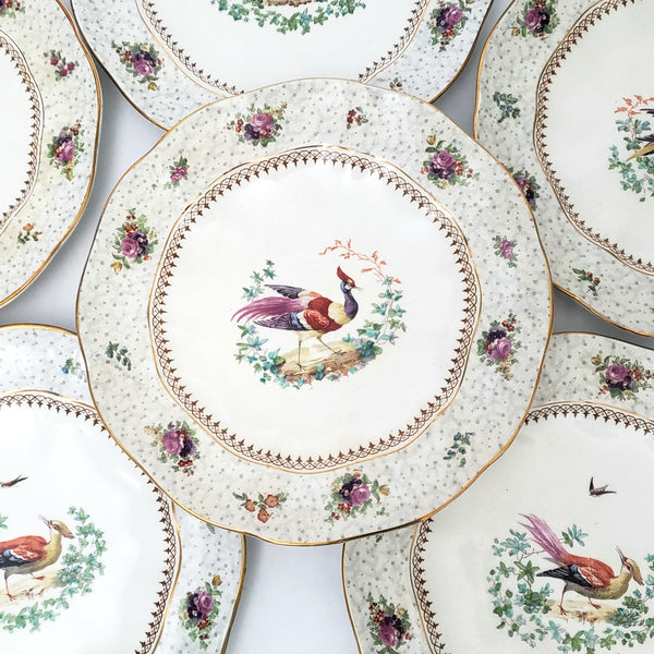 Antique Hand Painted Plates t Set of 6 Made for Tiffany NY by Booths Staffordshire