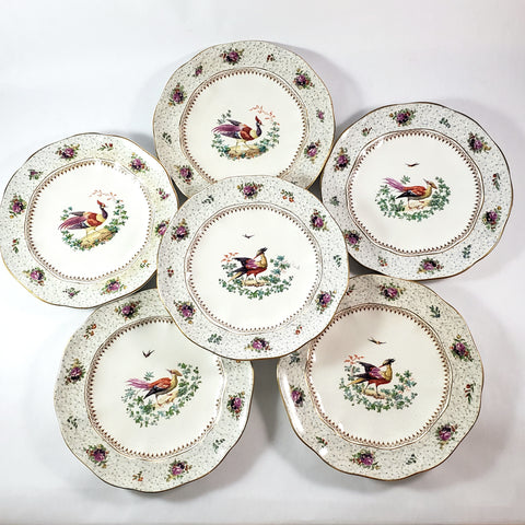 Antique Hand Painted Plates Set of 6 Made for Tiffany NY by Booths Ltd England